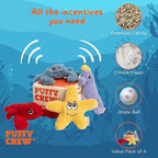 4 Pack Interactive Catnip Cat Plush Toy, Ocean Theme Set, 5'', for All Breed Size Cats (4 in 1)