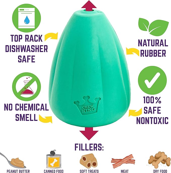 Chew King by Mammoth Premium Treat Dog Toy, XL, Extremely Durable Natural Rubber Toy, Pack of 2, All Breed Sizes