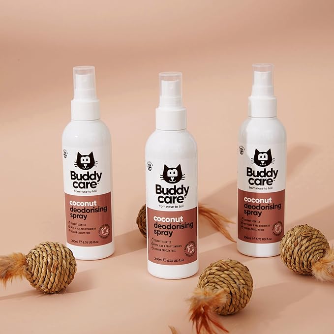 Cat Deodorising Spray - Deodorising Spray for Cats - with Aloe Vera and Pro Vitamin B5 (Coconut, 200ml)