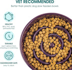 vancasso Slow Feeder Dog Bowl, 3 Cups Ceramic Slow Feeder for Large Breed, Puzzle Maze Dog Food Bowl for Fast Eater, Dark Purple