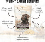 Dog Weight Gainer – High Calorie Dog Food Supplement & Protein Powder for Rapid Weight Gain, Mass, and Recovery – Appetite Stimulant – 60 Servings