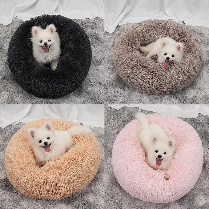 Cat Beds for Indoor Cats,20 Inch Dog Bed for Small Melium Large Dogs, Washable-Round Pet Bed for Puppy and Kitten with Slip-Resistant Bottom