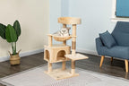Go Pet Club Everyday Value 37in Cat Tree Tower Cat Condo Comfy Large Perch, Scratching Posts, Dangling Mouse and Hammock, Cat Play Tower for Cats and Kittens, Beige