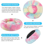 Dog Calming Beds for Small Medium Large Dogs - Round Donut Washable Puppy Dog Bed, Anti-Slip Faux Fur Fluffy Donut Cuddle Anxiety Cat Pet Bed(20'' Color)