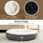 Love's cabin Round Donut Cat and Dog Cushion Bed, 20in Pet Bed for Cats or Small Dogs, Anti-Slip & Water-Resistant Bottom, Super Soft Durable Fabric Pet beds, Washable Luxury Cat & Dog Bed Dark Grey