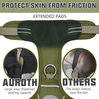AUROTH Tactical Dog Harness for Large Dogs No Pull Adjustable Pet Harness Reflective K9 Working Training Easy Control Pet Vest Military Service Dog Harnesses
