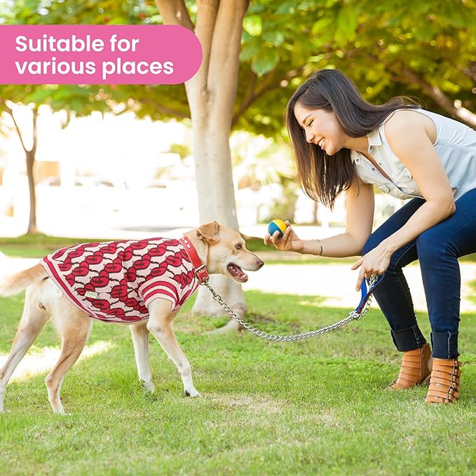 Pet Sweaters for Dogs Boys and Girls, Dynamic Letter Patterned Dog Sweater,Dog Cardigan,Pet Clothes,Pet Knitted Clothing,Fit for Different Seasons and Kinds of Dogs (Pink S)
