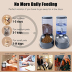 Stainless Steel Automatic Pet Feeder for Small&Medium Pets Automatic Food Feeder and Waterer Stainless Steel Bowls Set 3.8 L, Travel Supply Feeder and Water Dispenser for Dogs Cats Pets Animals
