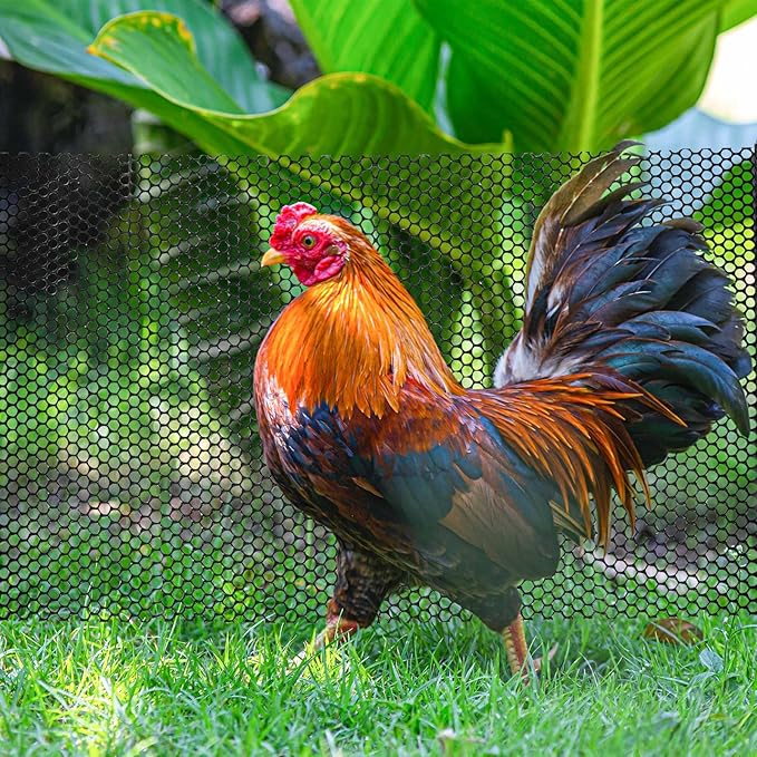 32.8 FT x 15.7 in Roll Mesh Fence, Versatile Black Plastic Fencing & Netting, Cuttable Animal Wire Mesh Fence, Durable Tree Trunk Protector, Suitable for Cat Dog Rabbit Barrier and Plant Protectors