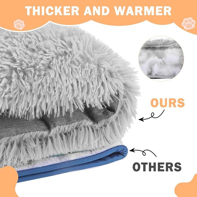 SCENEREAL Self Warming Cat Bed, Heated Cat Bed Mat for Cats Small Dogs, 2 in 1 Soft Plush, Washable Pet Pad for Indoor Outdoor Kitten Puppy