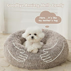 WNPETHOME Calming Dog Bed Cat Bed Donut, Faux Fur Pet Bed Self-Warming Donut Cuddler, Comfortable Round Plush Dog Beds (27 x 27 Inch, Light Coffee)