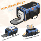 PETUX TSA Approved Pet Carrier in Cabin, 17"x11"x9.5" Soft Cat Carriers for Small Cat up to 12 lb and Puppy up to 10 lb, Top Open Portable Pet Carrier Airline Approved for Travel and Vet Visit (Blue)
