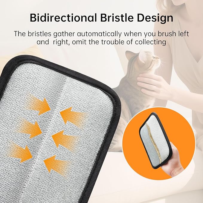 2 Pcs Static Pet Hair Removal Gloves, Reusable Electrostatic Pet Cat Dog Hair Remover Grooming Gloves Brush Tool for Couch, Furniture, Carpet, Car Seat