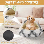 Dog Beds for Small Dogs, Cat Bed Cave, Washable Cute Cat Bed, Cozy Nook Pet Bed for Dogs or Cats, Anti-Slip Puppy Bed Fits up to 22 lbs Pets(Grey-White, 24" x 24")
