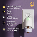 Cat Calming Diffuser Refills – Long-Lasting 30-Day Formula, Cat Pheromones Calming Diffuser for Stress Relief, Relaxation, and Anxiety Reduction, Easy to Use – (3 Diffusers + 3 Refills)