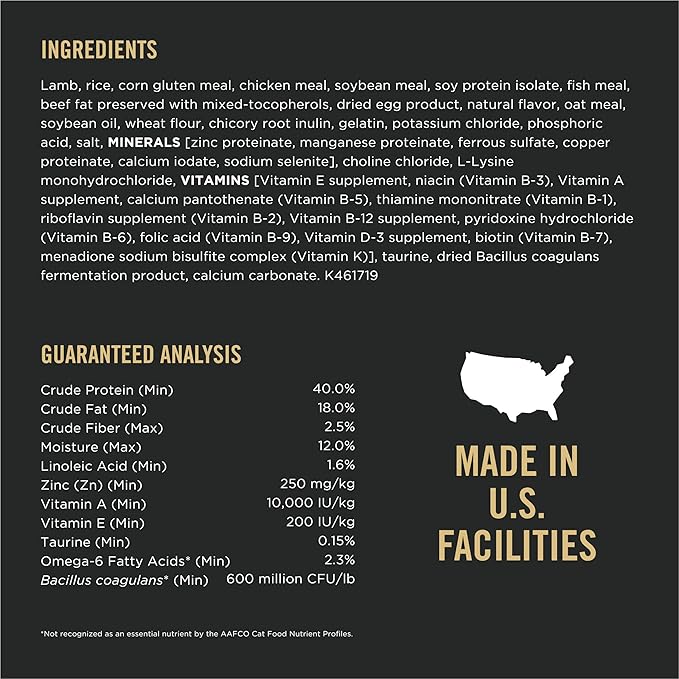 Purina Pro Plan Sensitive Skin and Stomach Cat Food, Lamb and Rice Formula - 22 lb. Bag