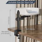 Cat Bed for Desk Elevated Cat House Over Desk Keeps Kitten Cat Close and Workspace Clear Cat Box with Pet Cushions (45° Rotating Rod)