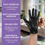 H HANDSON Pet Grooming Gloves - Patented #1 Ranked, Award Winning Shedding, Bathing, & Hair Remover Gloves - Gentle Brush for Cats, Dogs, and Horses (Blue, X-Large)
