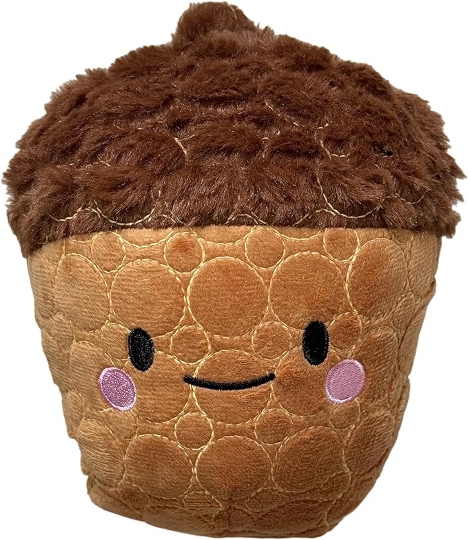 Bite Force -Durable & Strong Dog Toy Cheeky Acorn with Squeaker, Kevlar-Reinforced for Aggressive Chewers for Small Medium Large Dogs - Brown.