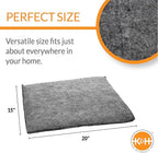 K&H Pet Products Amazin Kitty Pad, Indoor Unheated Cat Bed Traps Cat Hair and Dander, Washable Cat Mat, Gray 15 X 20 Inches, Unheated 2-Pack