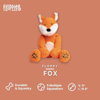 fabdog Floppies Plush Dog Toy - Cute & Durable Squeaky Dog Toys - Best Squeak Toy for Puppies and All Breeds | Ideal Pet Gift| Small Fox