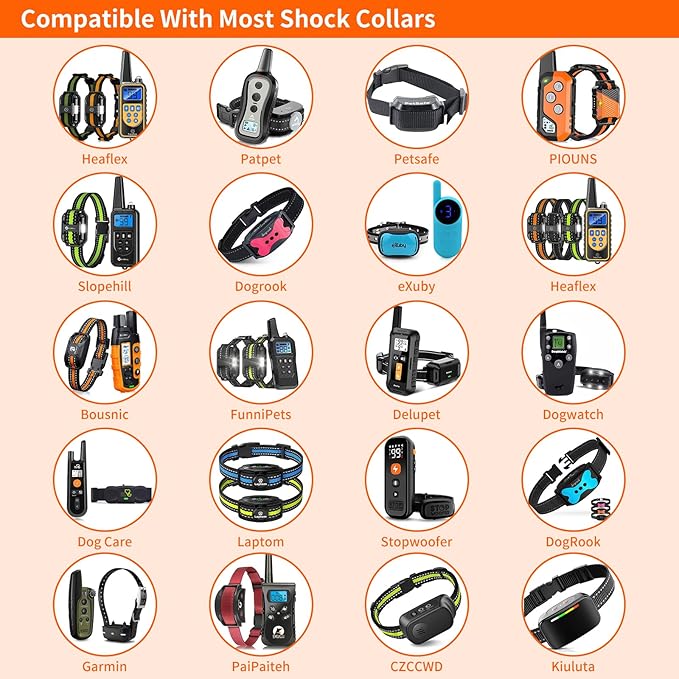 PaiPaitek Shock Collar Replacement Strap for Most of Training Collar, 3/4 Inch Dog Collar Replacement for Wireless Fence and Bark, Adjustable Reflective TPU Collar Strap - 2 Pack