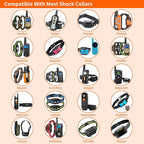 PaiPaitek Shock Collar Replacement Strap for Most of Training Collar, 3/4 Inch Dog Collar Replacement for Wireless Fence and Bark, Adjustable Reflective TPU Collar Strap - 2 Pack