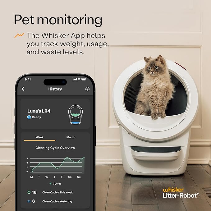 Litter-Robot 4 Supply Bundle by Whisker, White - Automatic, Self-Cleaning Cat Litter Box, WiFi Enabled, Includes Litter-Robot 4, 3 OdorTrap Refills, 10 Liners, 30 Cleaner Wipes, & 2 Carbon Filters