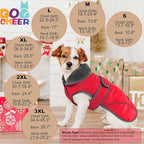 Dogcheer Dog Coat, Christmas Dog Jacket Waterproof Puppy Winter Coat for Cold Weather, Reflective Pet Snow Jacket Warm Turtleneck Fleece Sweater for Small Medium Large Dogs - Red, S