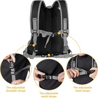 WOYYHO Pet Dog Carrier Backpack Small Dog Front Backpack Ventilated Dog Carrier Back Pack with Storage Pockets, Adjustable Straps & Safety Belt for Travel Hiking Outdoor (Size L: 10-14 lbs, Gray)