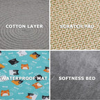 Round Cat Bed for Indoor Cats, Cat Basket Bed, Wicker Cat Donut Beds, Cooling Cat Nest for Summer Sleeping, Washable Pet Pad for Cat Scratching,Grey with Scratching Pad