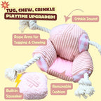 Squeaky Dog Toys, Durable Tug of War Chew Toys for Small, Medium and Large Dogs, Interactive Puppy Toy for Teeth Cleaning, Birthday Gift - Couch