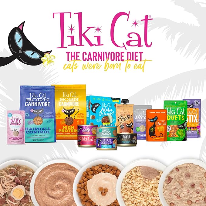 Tiki Cat Baby Stix Wet Cat Treats, Chicken in Creamy Gravy, 0.28 oz. Sachets (42 Count Jar)