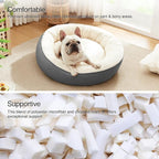 Love's cabin Round Donut Cat and Dog Cushion Bed, 25in Pet Bed for Small or Medium Dogs, Anti-Slip & Water-Resistant Bottom, Soft Durable Fabric Pet Beds, Washable Calming Cat & Dog Bed Dark Grey