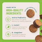 VetIQ Probiotic Supplement for Dogs, Digestive Support for Dogs, Nourishes Gut Bacteria and Supports Bowel Function, Hickory Smoke Flavor, Made in The USA, 180 Count