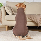 ROZKITCH Dog Winter Coat Soft Pullover Pajamas, Pet Windproof Warm Cold Weather Jacket Vest Cozy Onesie Jumpsuit Apparel Outfit Clothes for Small, Medium, Large Dogs Walking Hiking Travel Sleep Brown