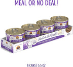 Weruva Wet Cat Food, Meal or No Deal with Chicken and Beef Pate, 5.5oz Can, Pack of 8