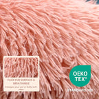 Calming Dog Bed Cat Bed Medium Size Dog - Donut Washable Medium Pet Bed, Warm Kitten Nest 24 inches Anti-Slip Round Fluffy Plush Faux Fur Cat Bed, Fits up to 25 lbs Pets, (Luxury Pink)