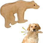 SPOT Dura-Fused Leather Bear Dog Toy – Durable Real Leather & Jute Chew Toy with Squeaker, Double-Stitched for Moderate Chewers, Medium & Large Dogs, 11.5in