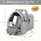 Breathable Cat Bubble Backpack Large Space Pet Carrier Backpack Expandable for Kitty Dog, Foldable Airline Approved Cat Backpack, Transparent PetTravel Backpack Up to 20 lbs (Green) (Grey)