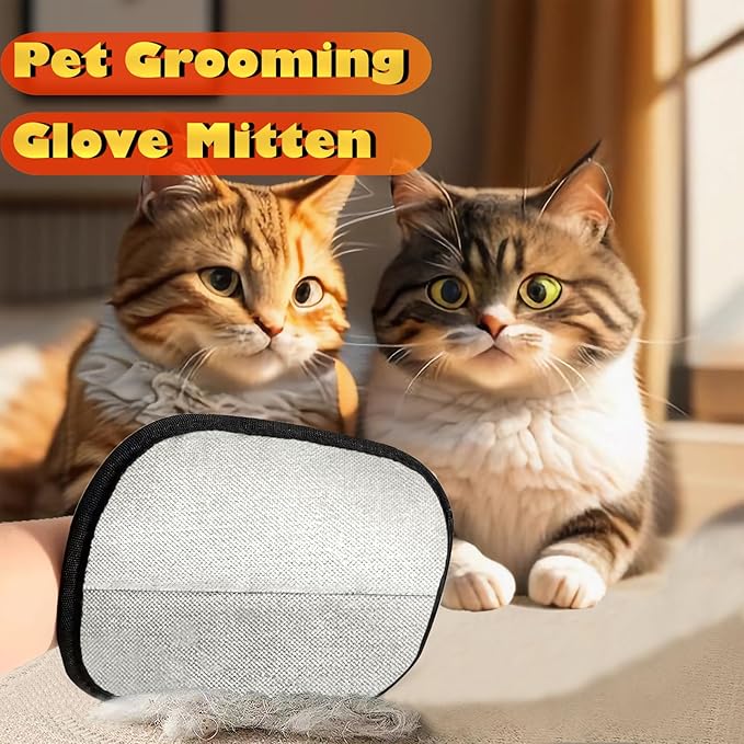 3 Pack Pet Hair Removal Gloves, Pet Grooming Glove, Reusable Cat Dog Electrostatic Hair Remover Grooming Mitten, for Cleaning Pet Hair From Sofas, Clothing, Carpets, Furniture, and Car Seats