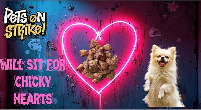Freeze Dried Chicken Hearts for Dogs & Cats – Single Ingredient Dog Treats – USA Sourced & Made – High Protein, All Natural, Grain Free – Raw Freeze-Dried Training Treats (3oz)