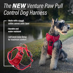 Doggie Design Venture Paw No Pull Dog Harness - Simple Adjustable Puppy Harness - Anti Pull Dog Collar for Walks and Outdoor Adventures - Crimson, M