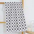 Black and White Diamond Dog Paw Kitchen Towels, Dog Lover Mom Gifts Dish Tea Towels for Kitchen Decor, Puppy Pet Lover Gifts Hand Towels for Bathroom Decor, 16x24 Inch Set of 2