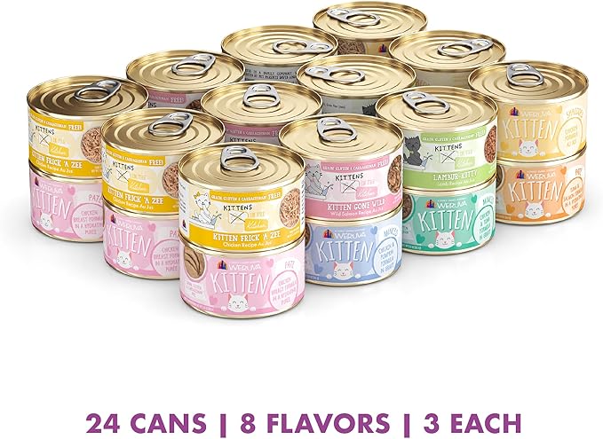 Weruva Cats in The Kitchen Kitten, Kitchen for Kittens Variety Pack, 3oz Can (Pack of 24)