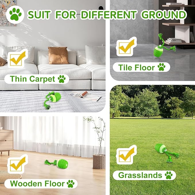 Interactive Dog Toys, [2025 Newly Upgraded] Interactive Dog Ball for Medium/Large Dogs, Automatic Moving Dogs Toy Wicked Ball for Boredom & Training, Play Music, USB Rechargeable(Green)