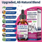 Flea & Tick Prevention for Dog and Cat, Natural Oral Flea & Tick Support Drops with Multivitamin Omega-3 for Pets - Supports Healthy Skin & Coat - Flea Herbal Drops All Breeds and Sizes - Bacon