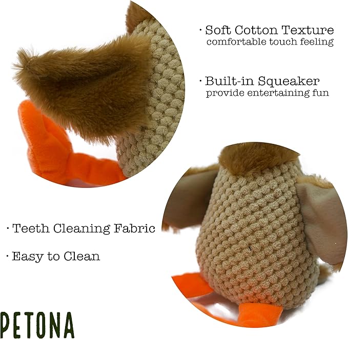 Squeaky Plush Dog Toys, Chicken Turkey Plush Puppy Toys, Interactive Dog Toys for Small, Middle, and Big Dogs (Rooster)