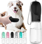 Portable Dog Water Bottle With Bowl - Travel Leak Proof Pet Accessory for Walking, Hiking and Camping (Black, 19oz)