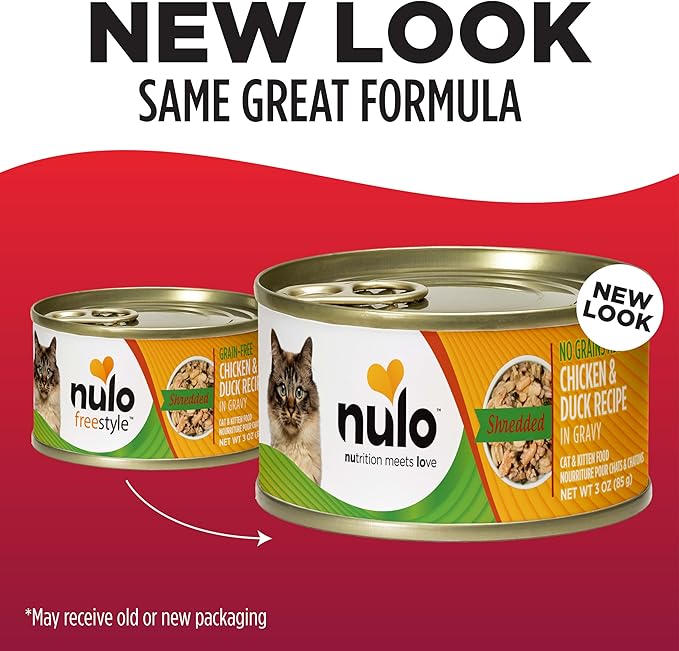 Nulo Chicken & Duck Grain-Free Shredded Wet Canned Cat Food, 3 Ounce (Pack of 24)
